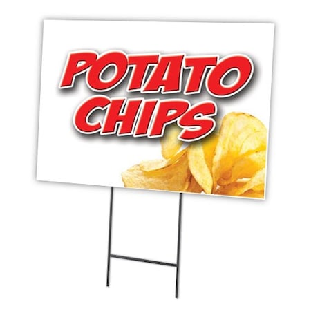 Potato Chip Yard Sign & Stake Outdoor Plastic Coroplast Window